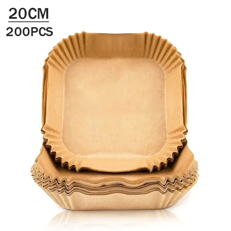50-200PCS Air Fryer Parchment Paper Food Grade Non-Stick Baking Sheets Disposable Oil Absorbent Liner for Home Cooking Grill