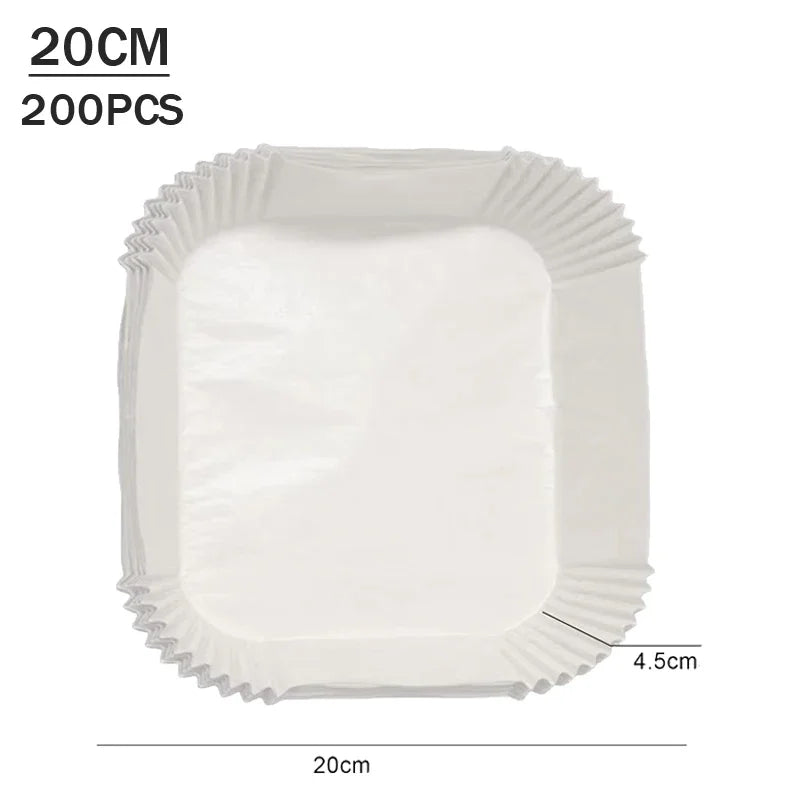 50-200PCS Air Fryer Parchment Paper Food Grade Non-Stick Baking Sheets Disposable Oil Absorbent Liner for Home Cooking Grill