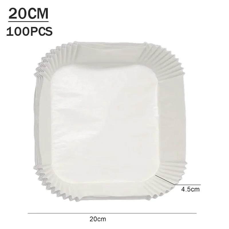 50-200PCS Air Fryer Parchment Paper Food Grade Non-Stick Baking Sheets Disposable Oil Absorbent Liner for Home Cooking Grill