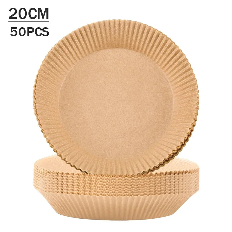 50-200PCS Air Fryer Parchment Paper Food Grade Non-Stick Baking Sheets Disposable Oil Absorbent Liner for Home Cooking Grill