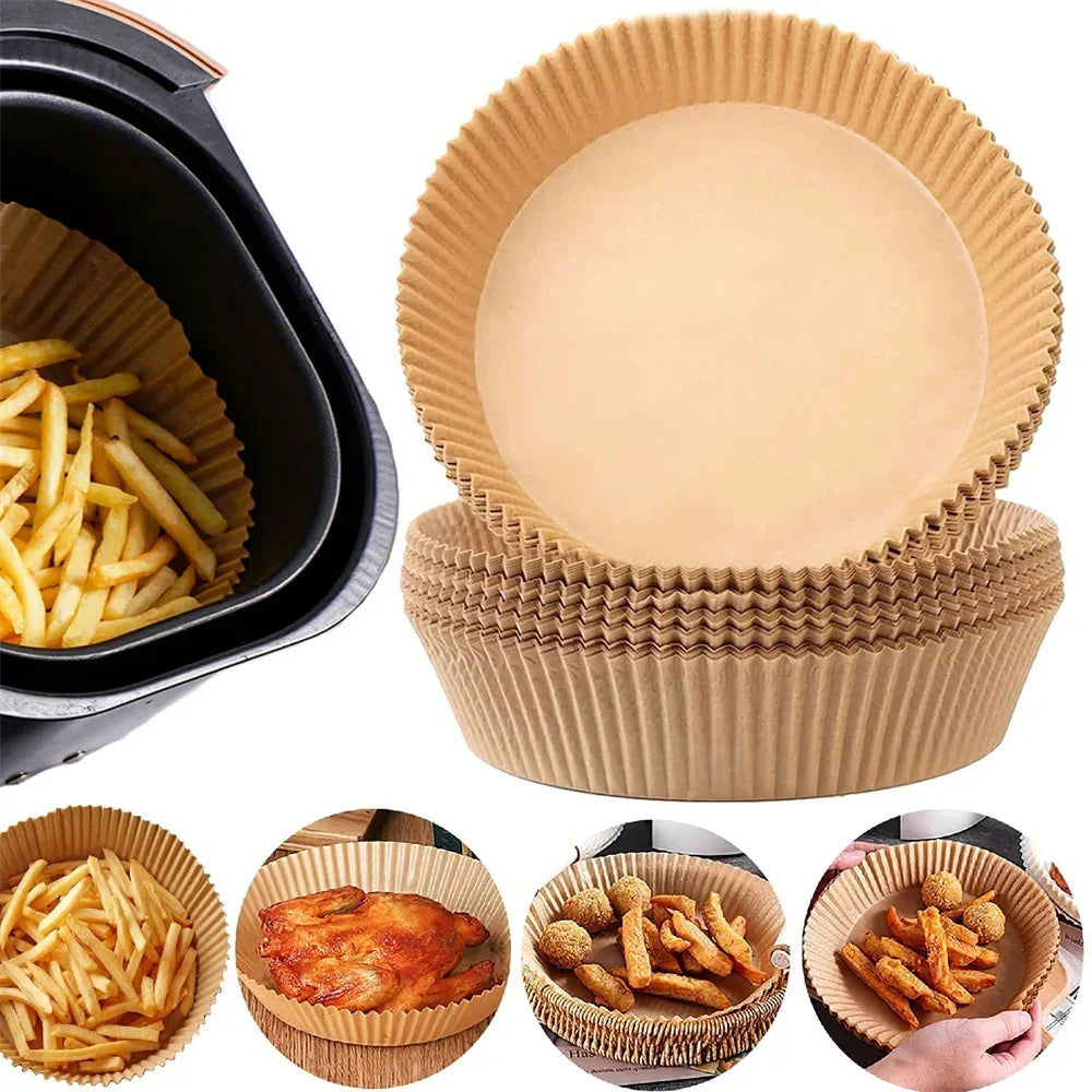 50-200PCS Air Fryer Parchment Paper Food Grade Non-Stick Baking Sheets Disposable Oil Absorbent Liner for Home Cooking Grill