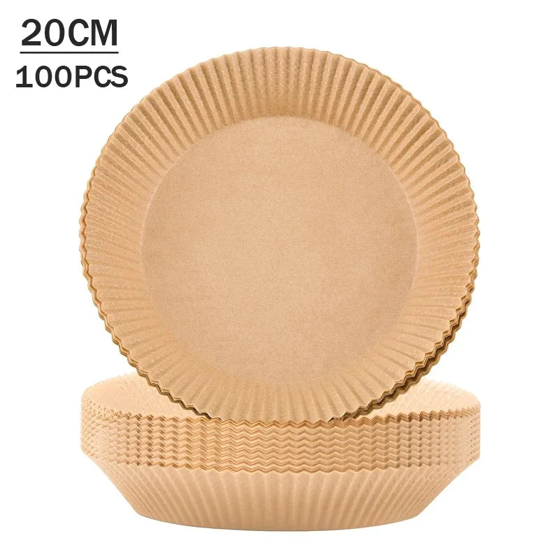 50-200PCS Air Fryer Parchment Paper Food Grade Non-Stick Baking Sheets Disposable Oil Absorbent Liner for Home Cooking Grill