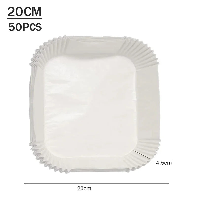 50-200PCS Air Fryer Parchment Paper Food Grade Non-Stick Baking Sheets Disposable Oil Absorbent Liner for Home Cooking Grill