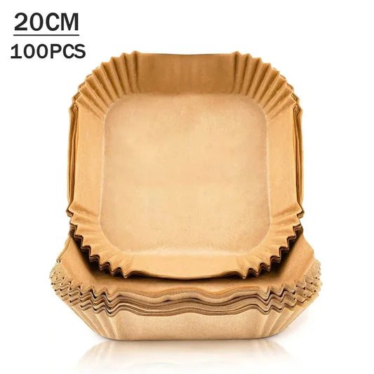 50-200PCS Air Fryer Parchment Paper Food Grade Non-Stick Baking Sheets Disposable Oil Absorbent Liner for Home Cooking Grill
